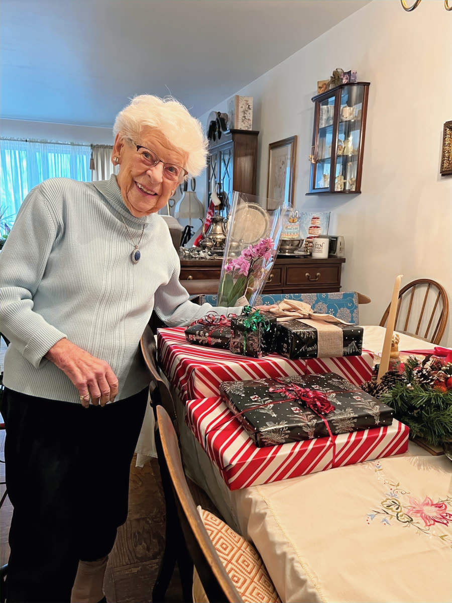 A Bergen County senior at home during a volunteer visit