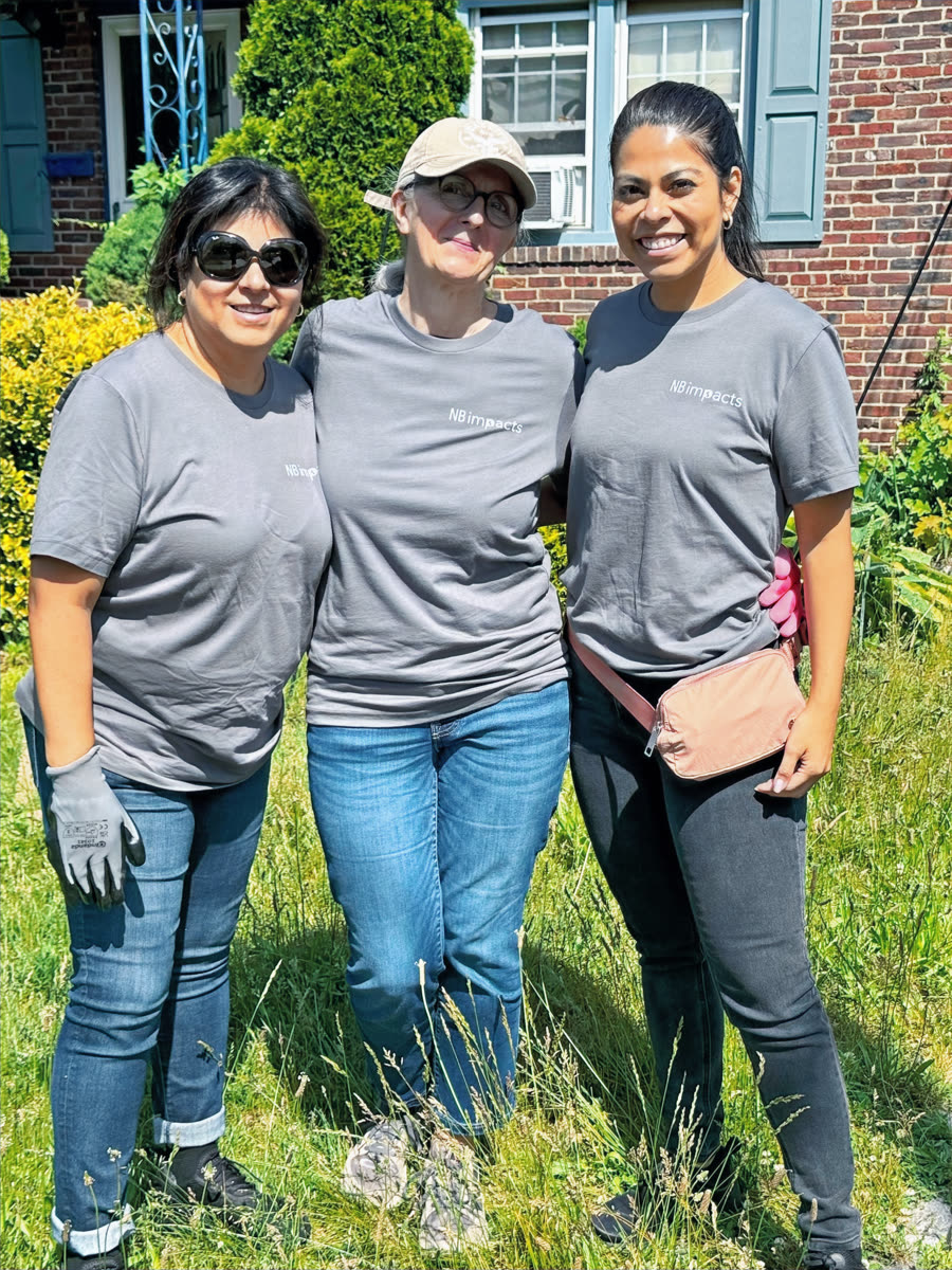 A team of volunteers outside a Bergen County home